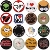 Creative Funny Alien Cat Mushroom Soft Button Badge Handmade Round Snap-in Brooch Pin for Backpack Hat Jewelry Accessories Gifts