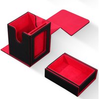 Commander Deck Box with Display Window, Card Deck Box Holds 100+ Double-Sleeved Cards with Dice Tray