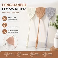 Fly Swatter Long Handle Striped Plastic Fly Swatter Extra Thick Plastic Fly Swatter Manual Mosquito Killer for Home Use