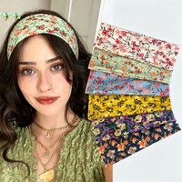 1PC French Pastoral Floral Elastic Headband, Sweet Elegant Autumn Hair Band, Versatile Travel Outdoor Daily Women Hair Accessory