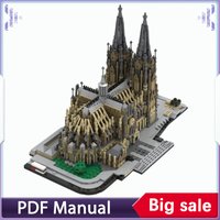 1:800 Scale Gothic Twin Spire Cathedral Cologne Building Blocks MOC Detailed Model Assembly Bricks Christmas Gift For Display