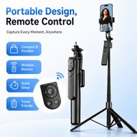 AI Face Tracking Selfie Stick Gimbal Stabilizer, Bluetooth Extendable Phone Tripod with 4-Axis Anti-Shake, Fill Light, Smart Aut