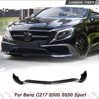 Carbon Fiber Car Front Bumper Lip for Mercedes-Benz S Class C217 S500 S550 2014-2017 Coupe 2-Door Front Lip Spoiler Body Kits