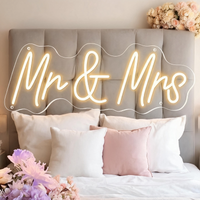 Mr & Mrs LED Neon Sign | Wedding Backdrop Decor for Engagement, Anniversary & Bedroom, Romantic Couple Gift