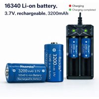 16340 Li-ion Rechargeable Battery 3.7V 3200mAh | Low Internal Resistance | High Drain for Flashlight & Electronics