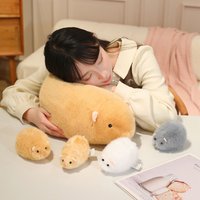 Cute Golden Hamster Plush Toy Soft Stuffed Animal Hamster Plushie Squishy Toy Cuddly Sleep Companion for Kids Birthday Xmas Gift