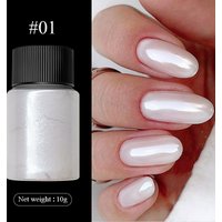 1Box Cherry Pink Chrome Pearl Nail Powder Gradient Mirror Effect Nail Art Glitter Auroras Rubbing Dust Nail Art Decoration 10g