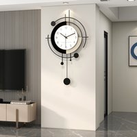 Silent Pendulum Wall Clock Modern Minimalist Creative Elegant Home Decor For Living Dining Room Wall Mounted
