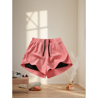 Summer Women's Running Pants Fitness Breathable Casual Shorts Three-in-One False Two-Piece XL Size Outdoor Long Running Pants