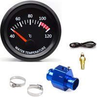 Jauge de température d'eau de voiture 2''52mm 40~120 ℃ Avec capteur de température de l'eau, tuyau de Joint de température d'eau, adaptateur de capteur 1/8NPT, jauge de course automobile