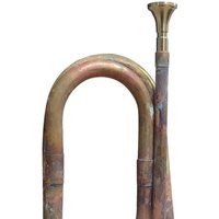 Vintage Brass Bugle Herald Trumpet Solid Brass Musical Instrument for School Marching Band Youth Play