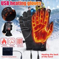AliExpress NONE USB Electric Heated Gloves Winter Outdoor Sports Skiing Warm Gloves Waterproof Anti-Slip Motorcycle Cycling Gloves Touch Screen