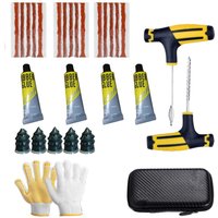 26/31/33pcs Motorcycle Tire Repair Kit Puncture Plug Tools for Car Tire Strips Stirring Glue Repair Tool Kit Car Accessorie