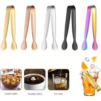 1pc/3pcs/6pcs Rustproof Ice Tong 304 Stainless Steel Bar Tool Clip for Sugar Cubes Food Smooth Edges Ice Clamp