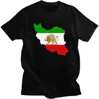 Custom Mens Flag Of Iran Map T Shirts Short Sleeve Cotton Tshirts T-shirt Casual Lion and Sun Tees Slim Fit Clothing