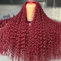 13x6 Burgundy 99J Deep Curly Wig 200%Density Brazilian Deep Wave Lace Front Wig 13x4 HD Transparent Lace Front Wig On Clearance
