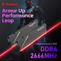KingBank KJIB DDR4 RAM 8GB 16GB 2666MHz Desktop Computer Memory with Heatsink for Intel Gaming Desktop Memory Black