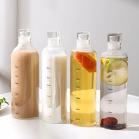Borosilicate Glass Bottle with Sealed Lid with Time Scale - Leak-Proof, Fruit Tea Beverage Brewing Water Bottle Drink Container