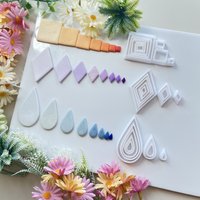8 Piece Set Square Diamond Drop Shaped Soft Pottery Cutter Mould Heart Shaped Polymer Clay Soft Pottery Earrings Jewelry Cutter
