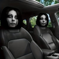 2Pcs Skull Print Car Headrest Covers Universal Elastic Horror Face Car Headrest Cover Washable Dustproof Protective Decor Sleeve