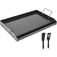 SucceBuy Edelstahl-Grillplatte Universelle Flache Rechteckige Platte Gasgrill-Grillplatte BBQ Familien-Kochgeschirr für Camping und Partys