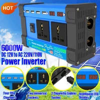 6000W Pure Sine Wave Inverter Charger - 12V to 220V/110V Dual Voltage Smart Power Converter for Home, RV & Marine Use