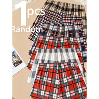 Random 1 Pieces Men's Plaid Boxer Shorts Casual Aro-Pant Breathable Loose Fit Lounge Underwear Sleep Shorts High-Waist Boxer