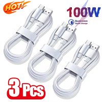 1-3PCS 10A 100W Type C Super Fast Charging Cable Data Cord For Samsung Huawei Xiaomi Redmi Quick Charing USB C Cables