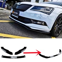 Glänzend schwarzer Frontstoßfänger-Spoilerlippen-Splitter-Karosseriekit für Skoda Superb B8 2016 2017 2018