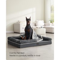 Feandrea Orthopedic Dog Bed, Dog Sofa with Sides, Removable Washable Cover, 120 x 85 x 20 cm, Non-Slip Bottom