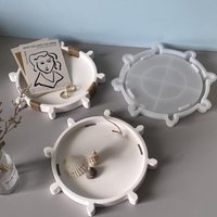 Rudder Silicone Mold Steering Wheel Tray Plaster Mold Tray Decorative Drip Arts Crafts Clay Moulds