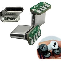5pcs Type-C 16-pin Vertical Patch Board Phone Data Cable Connector 4 Welding Wire Male Gaming Charging Plug PCB USB Board