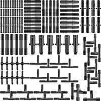 128Pcs Vacuum Connector Assortment Plastic Hose Joiner Tee Water Spray Pipe Joints Plastic Straight T Piece Connectors for Car
