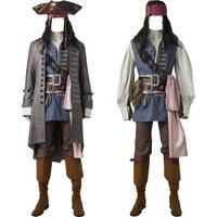 Movie Dead Men Tell No Tales Cosplay Costume Captain Jack Sparrow Uniform Halloween Party Outfit Props With Boots