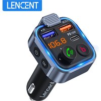 LENCENT FM Transmitter Wireless Bluetooth 5.0 Handsfree Car Kit with Type-C PD 20W+ QC3.0 Fast USB Mp3 Player