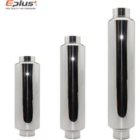 Universal Car Exhaust Middle Pipe Muffler Stainless Steel Straight Through Silencer Steel Size O.D 51MM 57MM 63MM 70MM 76MM