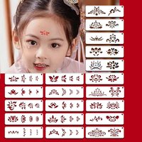 Makeup Template Women Kids DIY Supplies Hollow Flowers Temporary Tattoo Stencil For Drawing Molds Face 15*4.5cm
