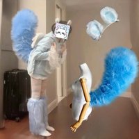 Little Flying Squirrel Cosplay Accessories Kigurumi Kawaii Cute Tail Ear Fluffy Furry Props for Women Girls Anime Con 70/90cm