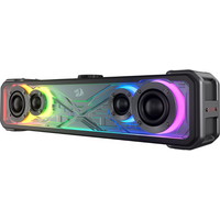 Redragon GS817 RGB 2.0 Channel Stereo Speakers Touch-Control Bluetooth 5.3 & 3.5mm AUX Inputs Desktop Soundbar, Black