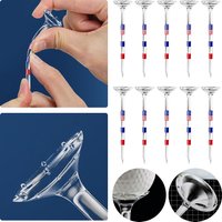 TINSOL 10Pcs Long Golf Tees Bulk Unbreakable 83mm Transparent USA American Flag Reduces Friction and Side Spin Golf Accessories