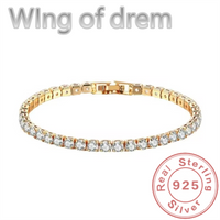 Dazzling 925 Sterling Silver Tennis Bracelet Rose Gold Shining Cubic Zirconia Bracelet Wedding Jewelry Gift