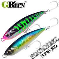 GREENSPIDER Topwater Big Game Pencil 145mm 52g Wooden Stickbait Surface Trolling Lure Boat Fishing Artificial Bait Lure