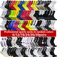 6/12/18/24/26/30pairs Non Slip Sport Socks For Men Women Football Soccer Basketball Sports Gear