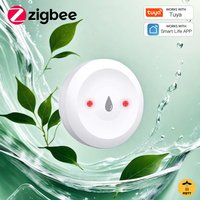 Zigbee Water Immersion Sensor Flood Leak Detector Water Leak App Alarm for Kitchen/Bathroom work with Smart Life Tuya Hub Z2M