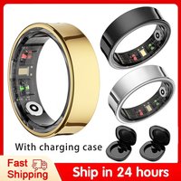 R09 Smart Ring Men Women with Charging Case Heart Rate Blood Oxygen 5ATM Waterproof SmartRing For Xiaomi Samsung Android IOS