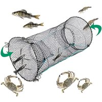 1/2pcs Telescopic Foldable Crayfish Crab Fish Trap Net Shrimp Lobster Cage Collapsible Portable Fishing Folding network