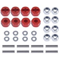8pc Hex Wheel Hubs 12mm Upgrade and M4 Lock Nut for Traxxas Slash 4X4 Stampede Rustler Rally VXL and Nitro 4-Tec 4WD 1/10 RC Car