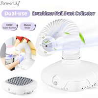 130W Double Use Nail Dust Collector Brushless Nail Dust Extractor Powerful Nail Art Manicure Vacuum Cleaner with LED Tube