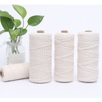 50-100m White Macrame Cotton Cord 1/2/3/4mm Crochet Threads Rope For DIY Crafts Knitting String Party Decor Sewing Accessories