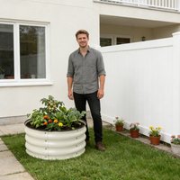 Round Metal Planter Raised Planter Box Raised Garden Bed for Planting Vegetables Fruits Flowers in Home Courtyards Balconies Vegetable Gardens Rooftops Gardens and Greenhouses